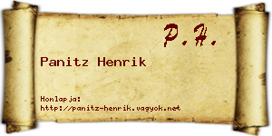 Panitz Henrik névjegykártya